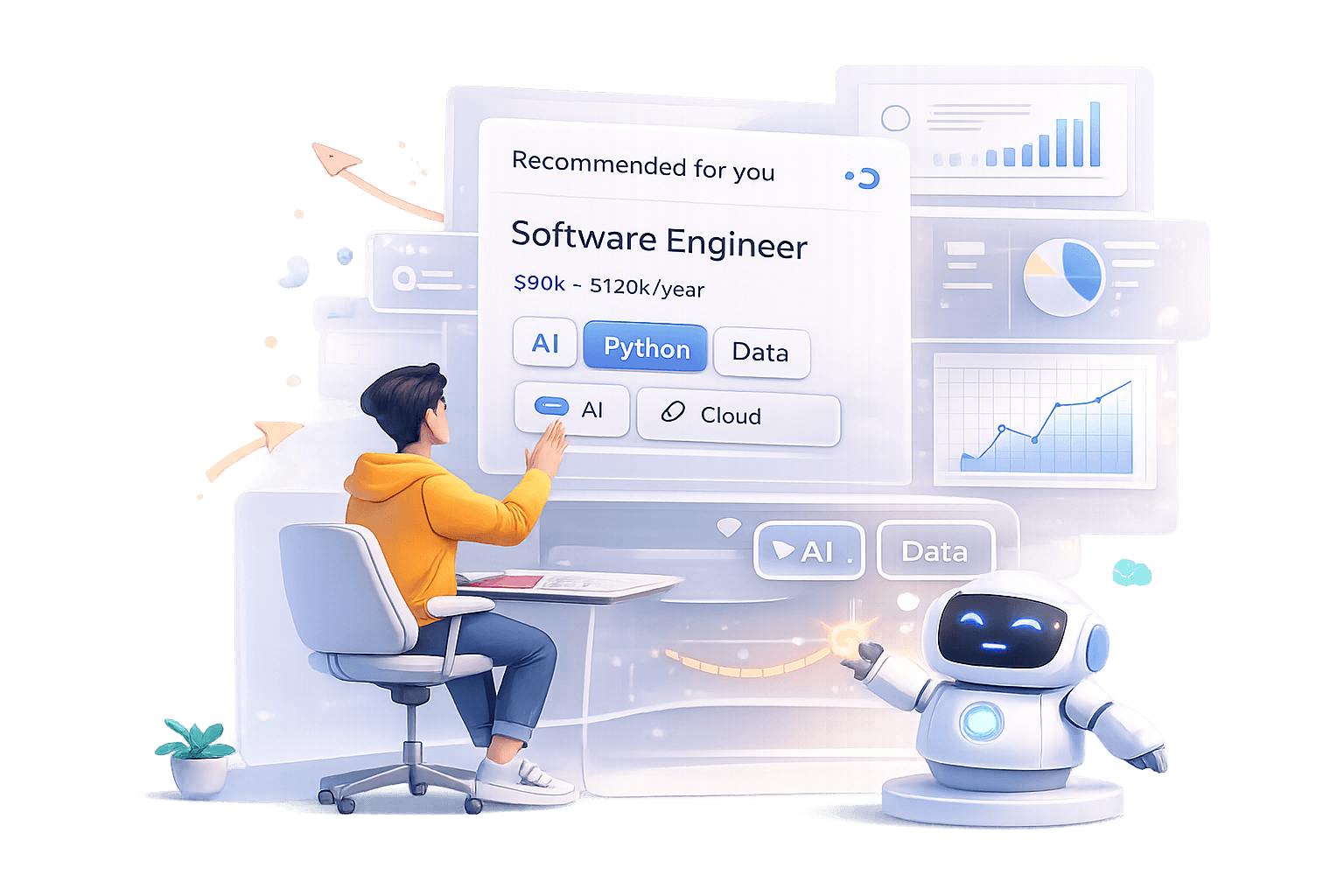 AI career guidance illustration